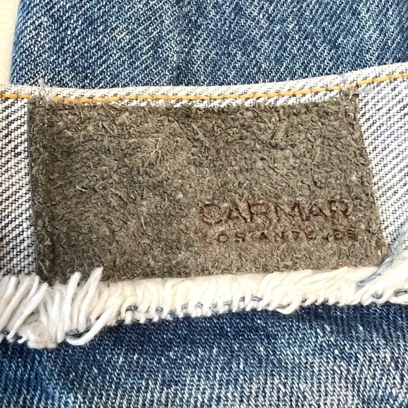 Carmar Marietta High Rise Two Tone Tapered Frayed Seams Denim Jeans Womens 26 - Picture 12 of 12